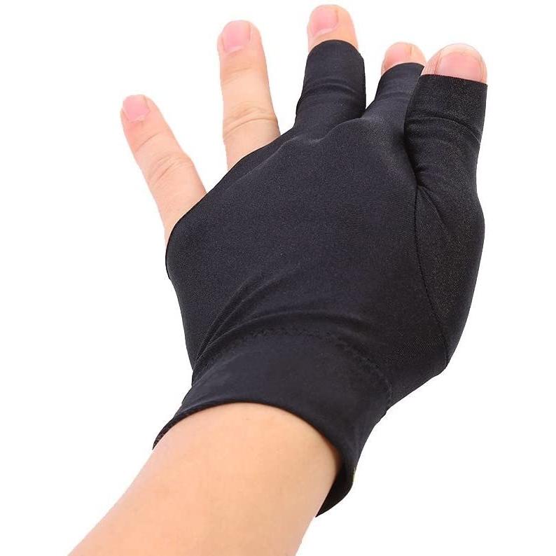 海外輸入品 ビリヤード Billiards Glove 2 PCS Snooker Shooter Cue Pool Gloves Left Hand Open 3 Finger_5