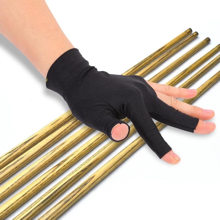 海外輸入品 ビリヤード Billiards Glove 2 PCS Snooker Shooter Cue Pool Gloves Left Hand Open 3 Finger_6