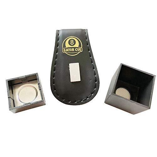 海外輸入品 ビリヤード Key ring-2 Gator Leather Magnetic Belt Clip Chalk Holder