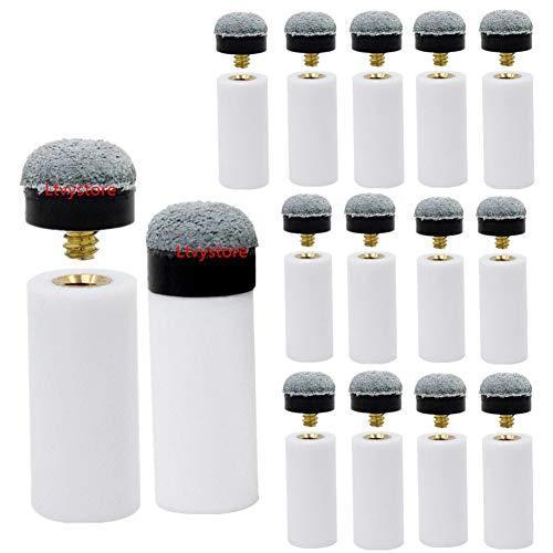 海外輸入品 ビリヤード Ltvystore 13mm Soft Grey Cue Tips Billiard Replacement Screw-on Tips with Whit