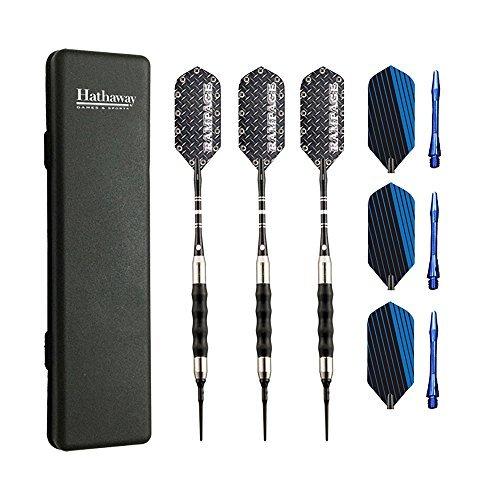 海外輸入品 ダーツ BG1054 Hathaway Rampage Sure Grip Soft Tip Darts (3 Set), Black, Blue