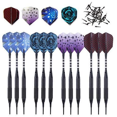 海外輸入品 ダーツ SHOT TAKER CO. EST. 2017 Professional Soft Tip Darts 12 PC | 12 Brass Barrels | 50 E