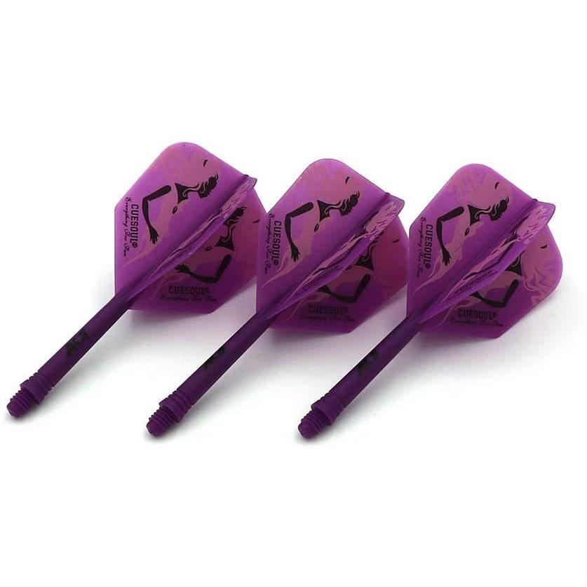 海外輸入品 ダーツ フライト CSAK-5MN5 CUESOUL Integrated Dart Shaft and Flights Purple with Patternの画像