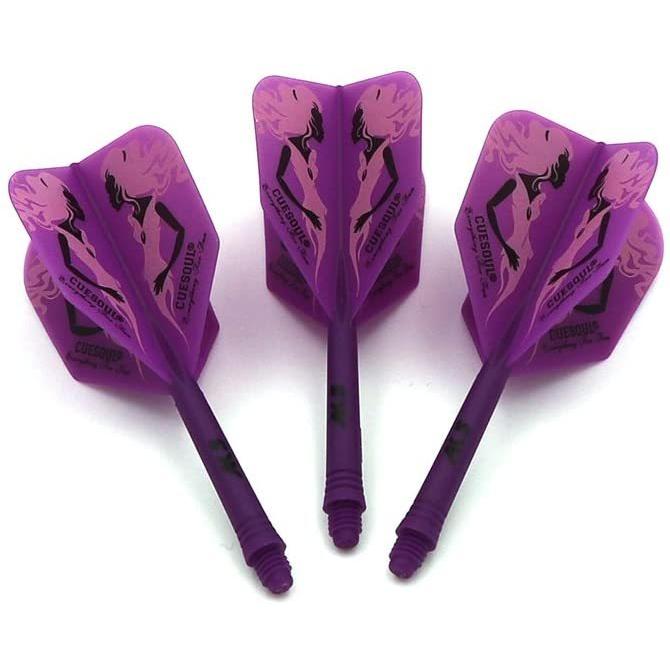 海外輸入品 ダーツ フライト CSAK-5MN5 CUESOUL Integrated Dart Shaft and Flights Purple with Patternの画像