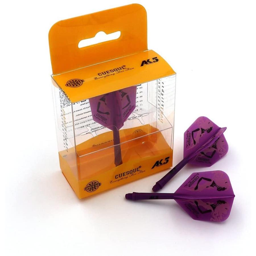 海外輸入品 ダーツ フライト CSAK-5MN5 CUESOUL Integrated Dart Shaft and Flights Purple with Patternの画像