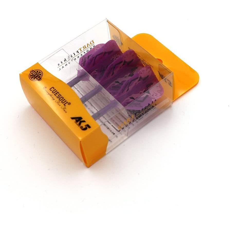 海外輸入品 ダーツ フライト CSAK-5MN5 CUESOUL Integrated Dart Shaft and Flights Purple with Patternの画像