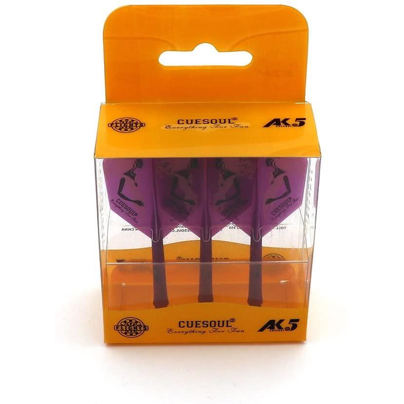 海外輸入品 ダーツ フライト CSAK-5MN5 CUESOUL Integrated Dart Shaft and Flights Purple with Patternの画像