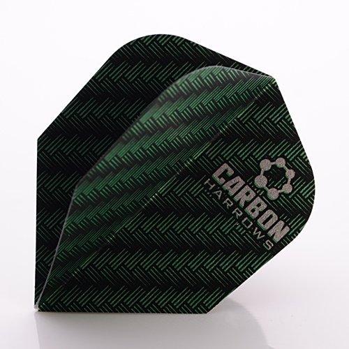 海外輸入品 ダーツ フライト 窶傘erfectDarts 9 x HARROWS DARTS FLIGHTS CARBON STANDARD GREEN (3 se