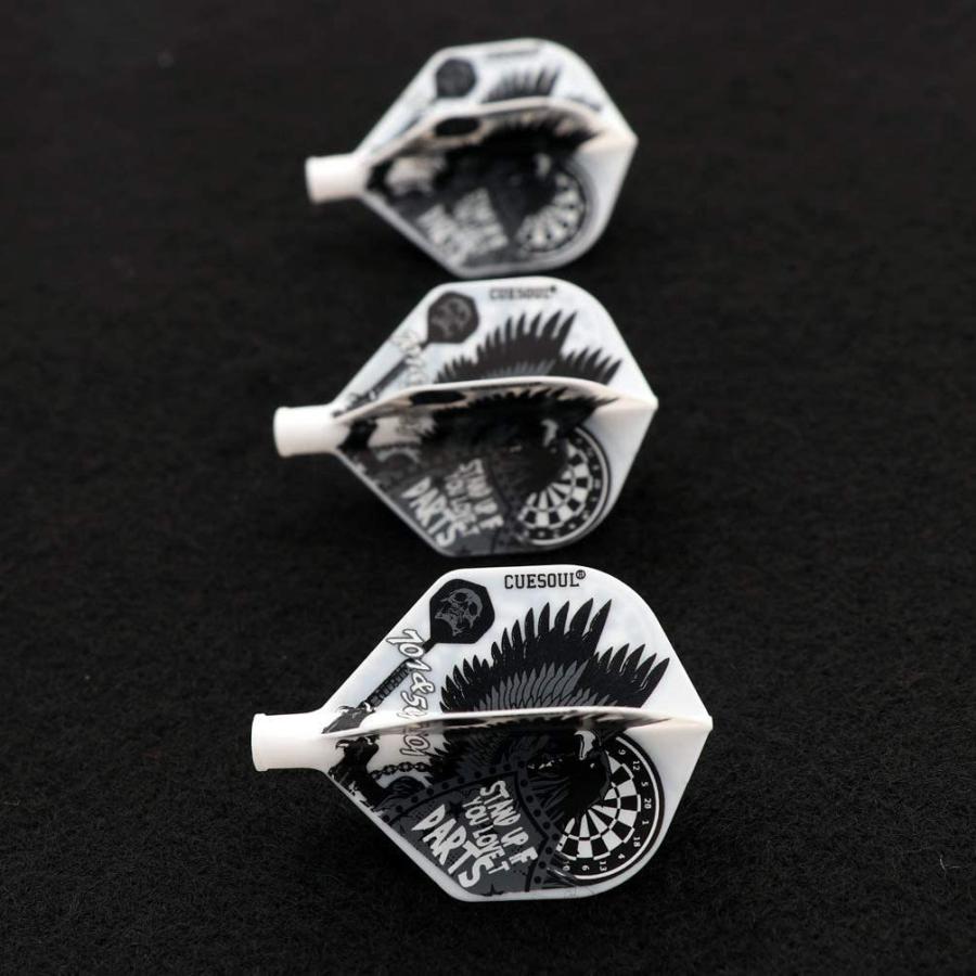 海外輸入品 ダーツ フライト 窶擦UESOUL CUESOUL TERO AK4 White Dart Flights Standard Shape for Steの画像