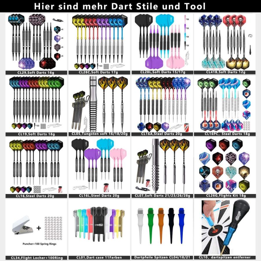 海外輸入品 ダーツ チップ CyeeLife Steel Dart Tips 12pcs with 20pcs Rubber O Rings,Converter Pointsの画像