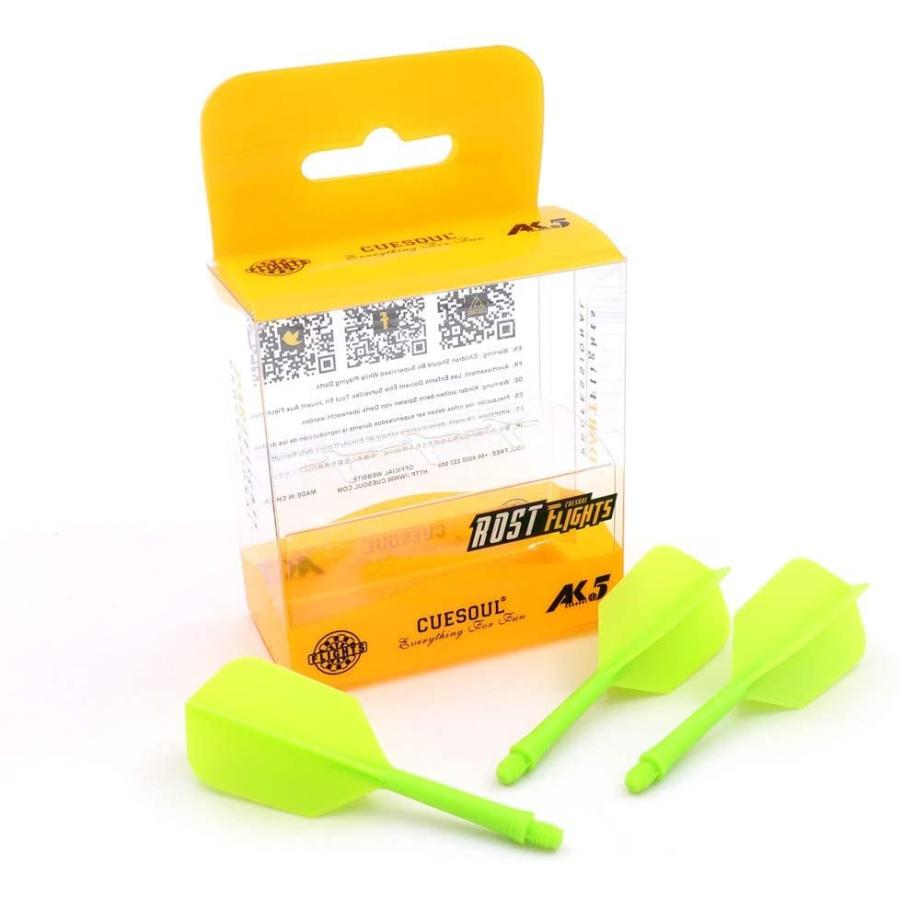 海外輸入品 ダーツ フライト CUESOUL ROST Integrated Dart Shaft and Flights Medium,Green Slim Shape,の画像