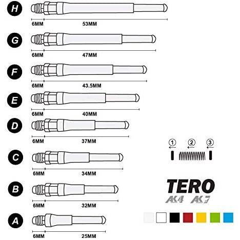 海外輸入品 ダーツ シャフト CUESOUL 4 pcs TERO AK7 Dart Shafts Built-in Spring Telescopic for Steelの画像