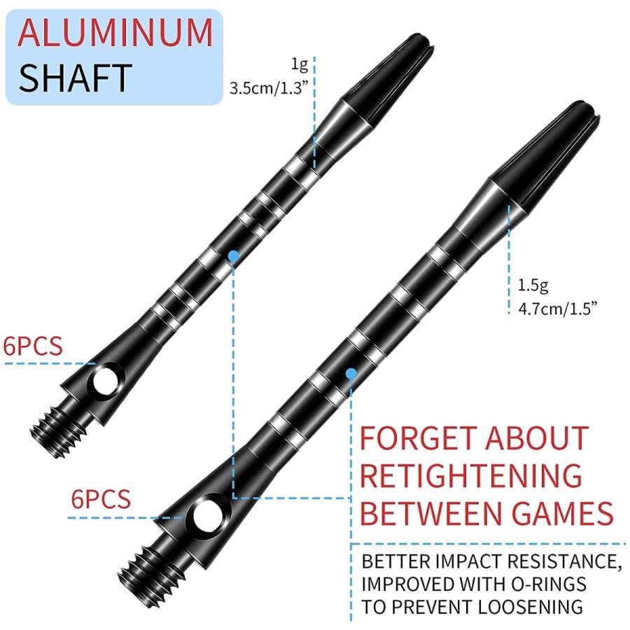 海外輸入品 ダーツ シャフト SE-Skylety-409573 Skylety 30 Pcs Dart Shafts for Steel Tip Medium 2BA Tの画像