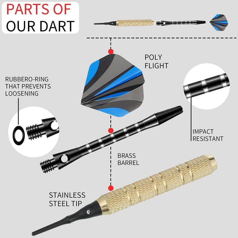 海外輸入品 ダーツ シャフト SE-Skylety-409573 Skylety 30 Pcs Dart Shafts for Steel Tip Medium 2BA Tの画像