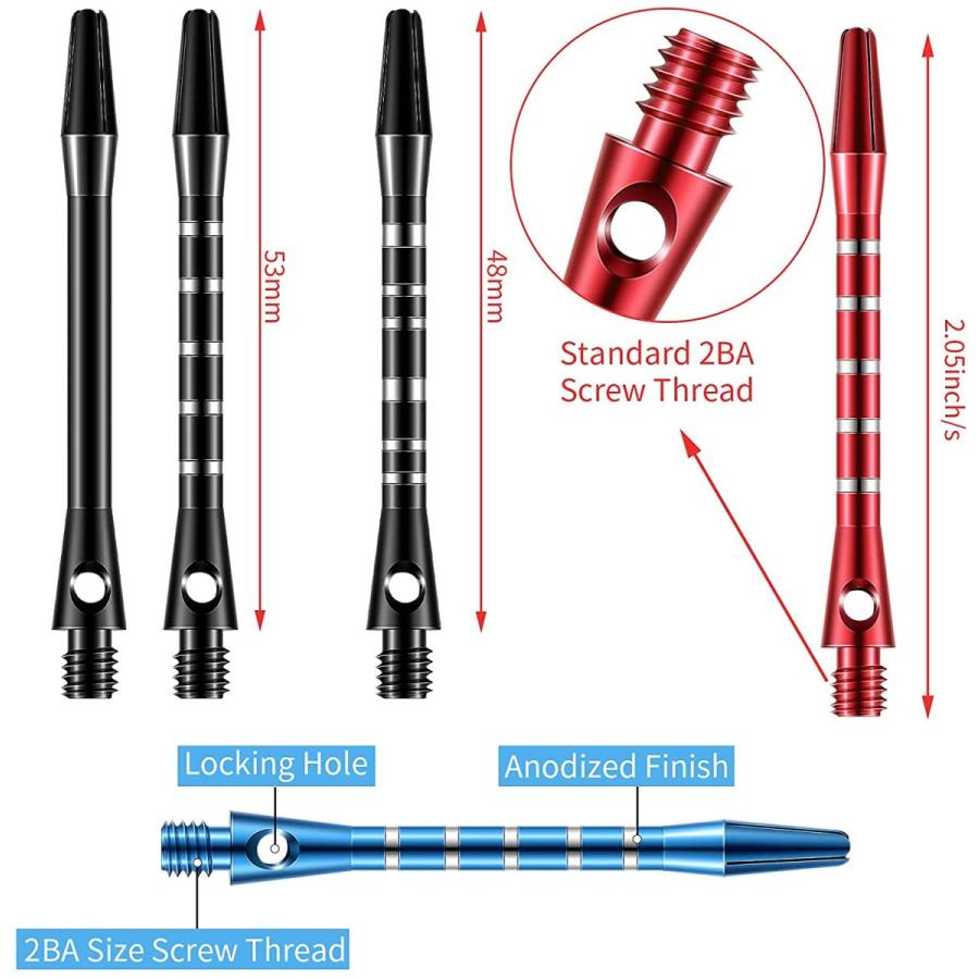海外輸入品 ダーツ シャフト SE-Skylety-409573 Skylety 30 Pcs Dart Shafts for Steel Tip Medium 2BA Tの画像