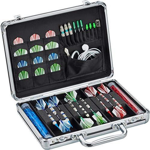 海外輸入品 ダーツ 36-0402-01 Casemaster Legion Aluminum Dart Case Holds 9 Steel Tip and Soft Tip Darts