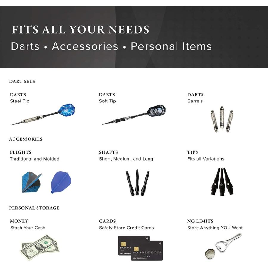 海外輸入品 ダーツ 36-0402-01 Casemaster Legion Aluminum Dart Case Holds 9 Steel Tip and Soft Tip Dartsの画像