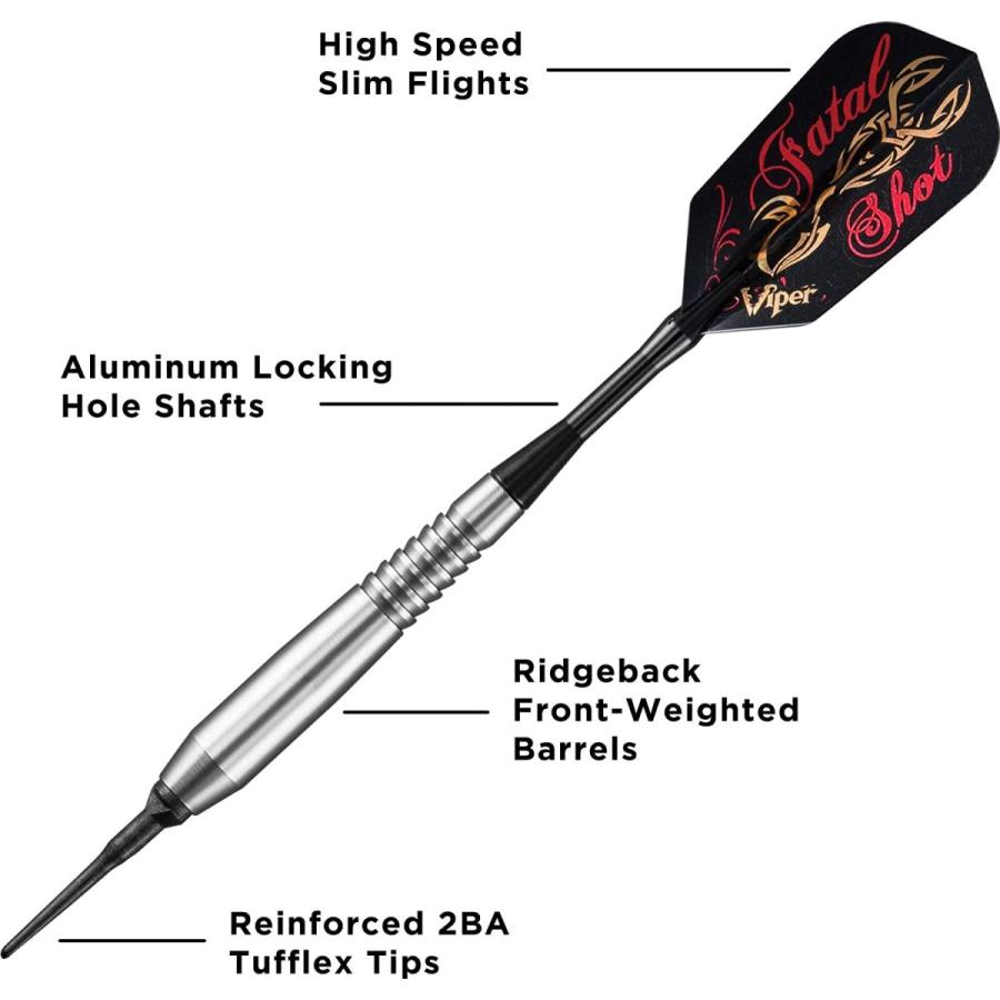 海外輸入品 ダーツ 20-9009 Viper by GLD Products Fatal Shot 18 Gram Soft Tip Darts \u0026 Casemaster Selectの画像