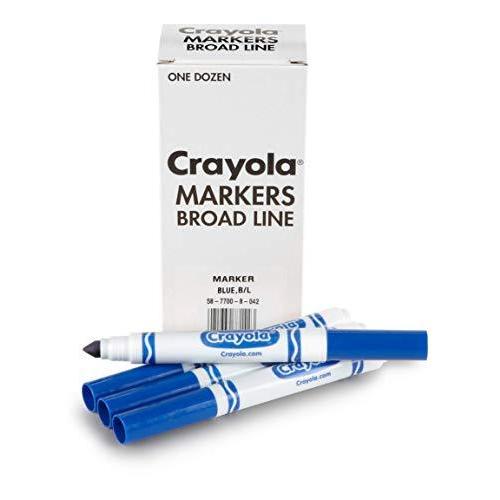 クレヨラ アメリカ 海外輸入 58-7700-042 Crayola Broad Line Markers - Blue (12Ct)， Markers for Kids，