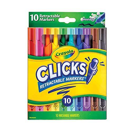 クレヨラ アメリカ 海外輸入 588370 Crayola Clicks Retractable Tip Markers (10ct), Washable Cone Tip