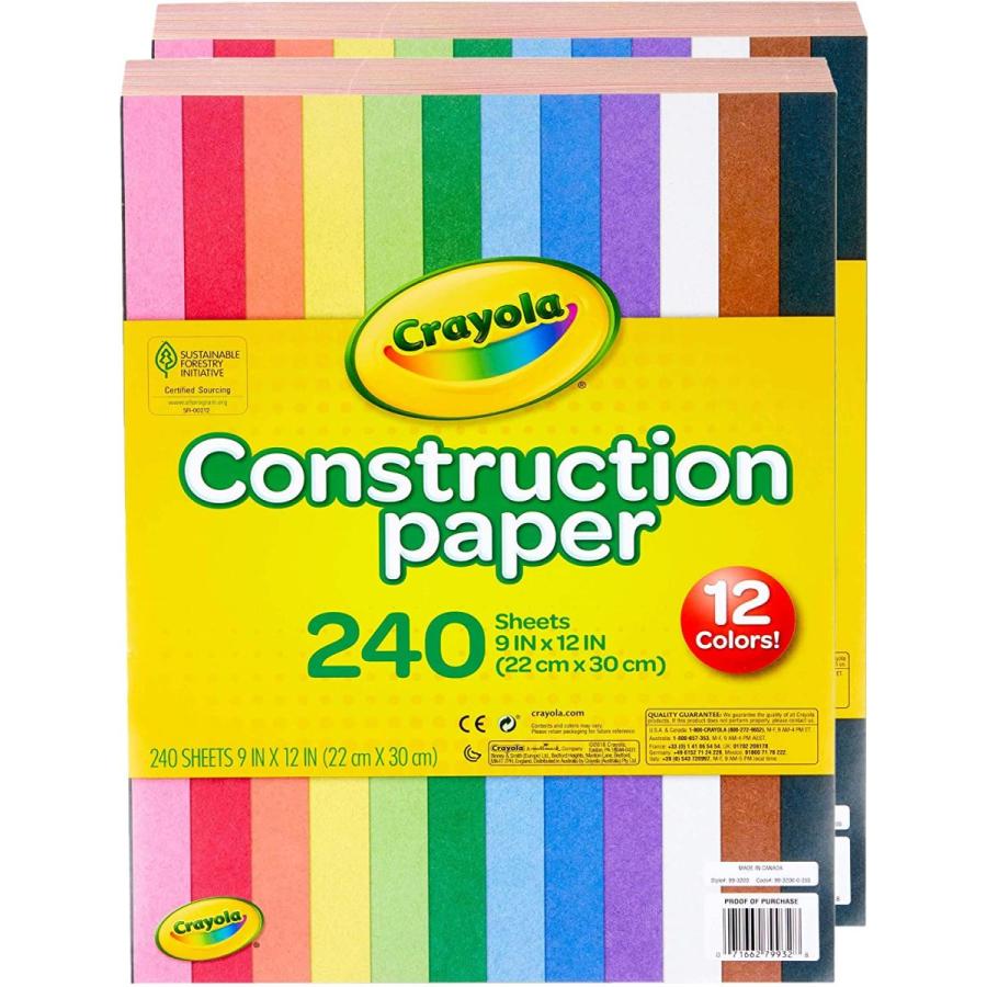 クレヨラ アメリカ 海外輸入 99-0013 Crayola Construction Paper Bulk Pack (480 Sheets) ? 10 Assort_3