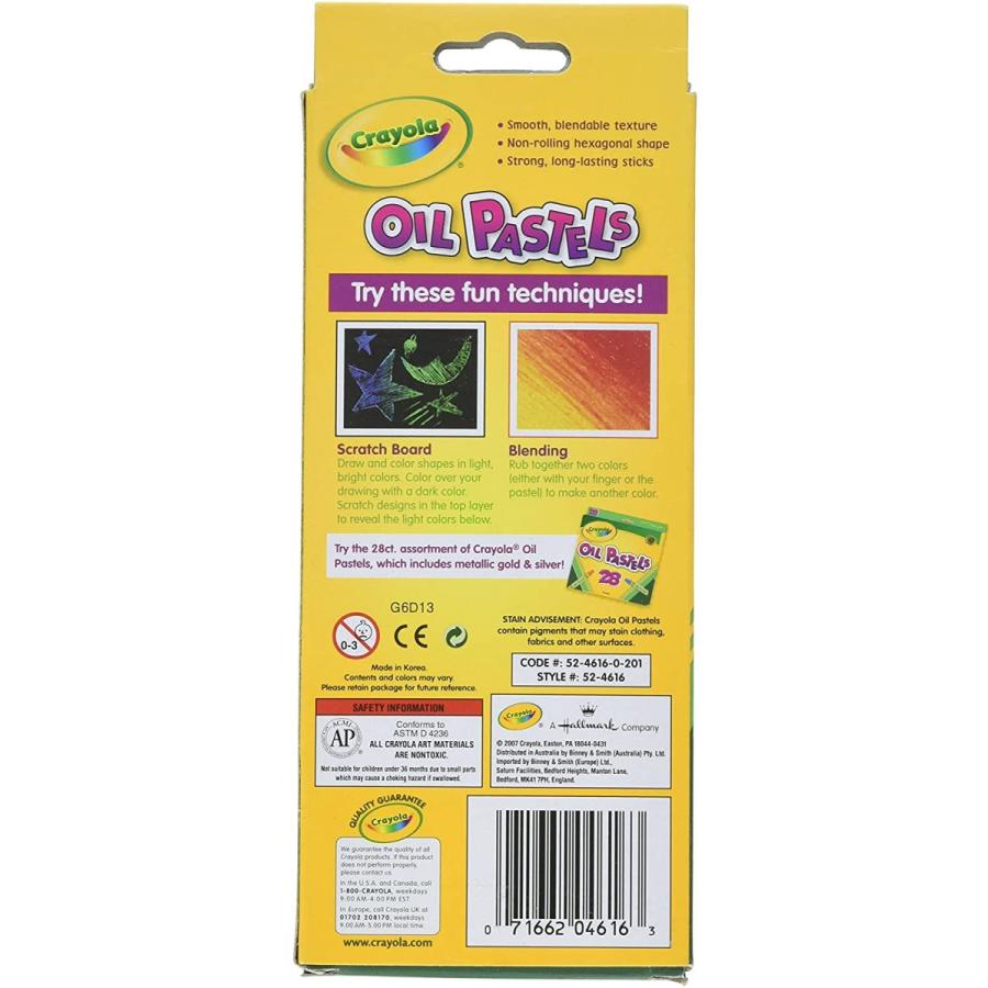 クレヨラ アメリカ 海外輸入 52-4616 Binney & Smith 524616 Oil Pastels Jumbo-Sized Stick with Tapere