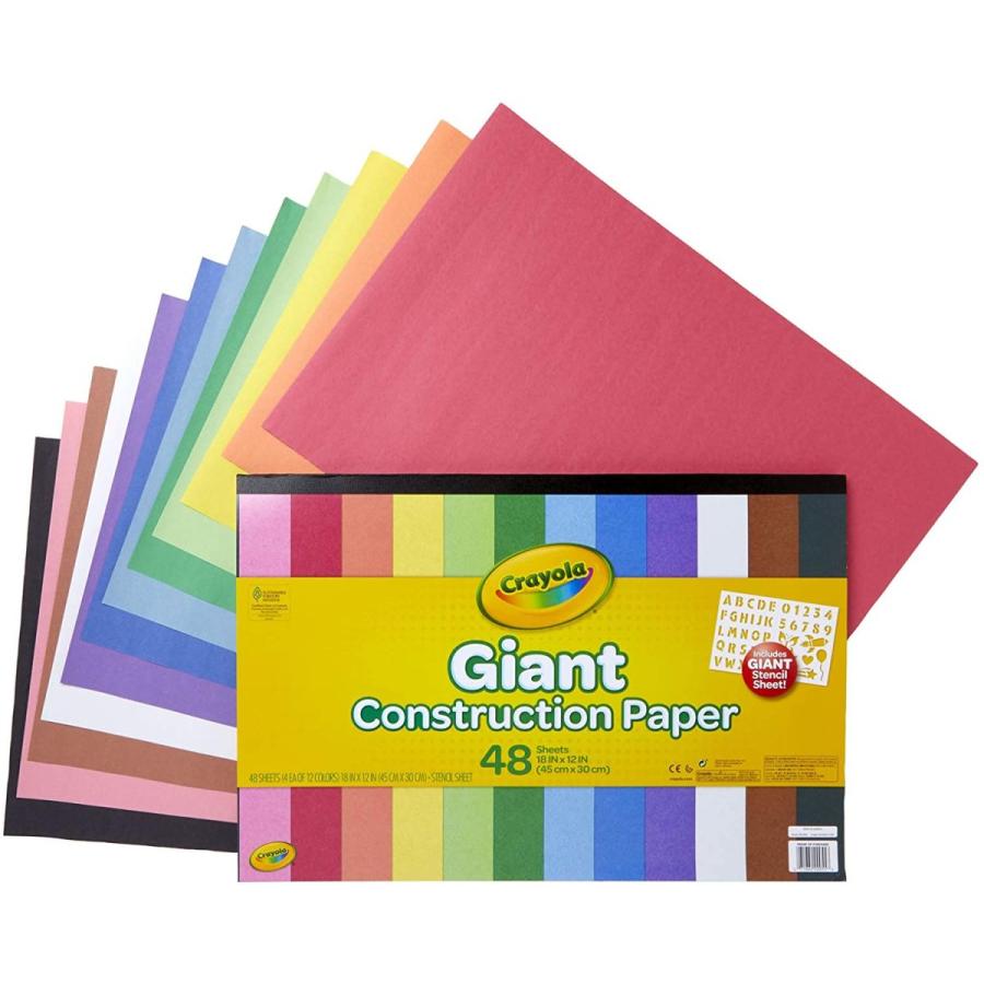 セール中新品 クレヨラ アメリカ 海外輸入 99-0055 Crayola Giant Construction Paper Pad 18X12-48 Sheets W/Stenci