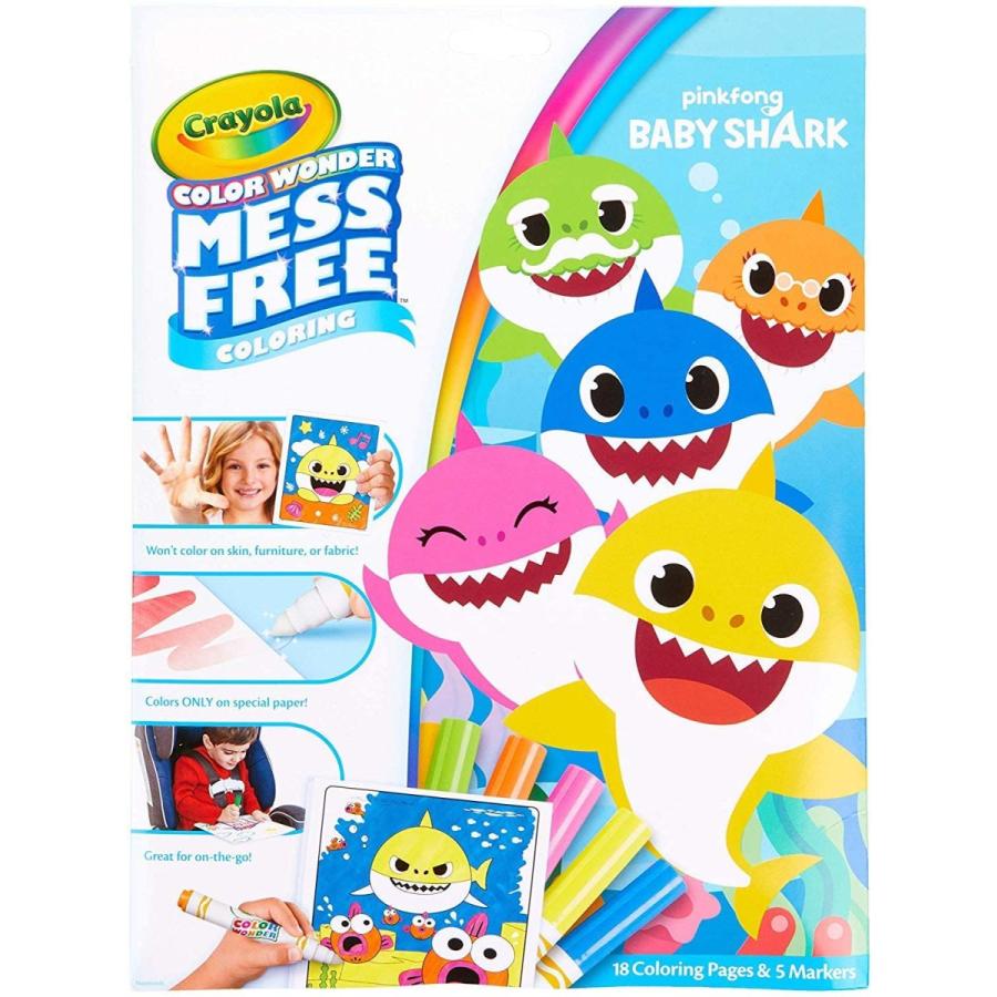 激安通販店舗 クレヨラ アメリカ 海外輸入 Baby Shark Coloring Pages， Color Wonder， Mess Free Coloring， Gift for K