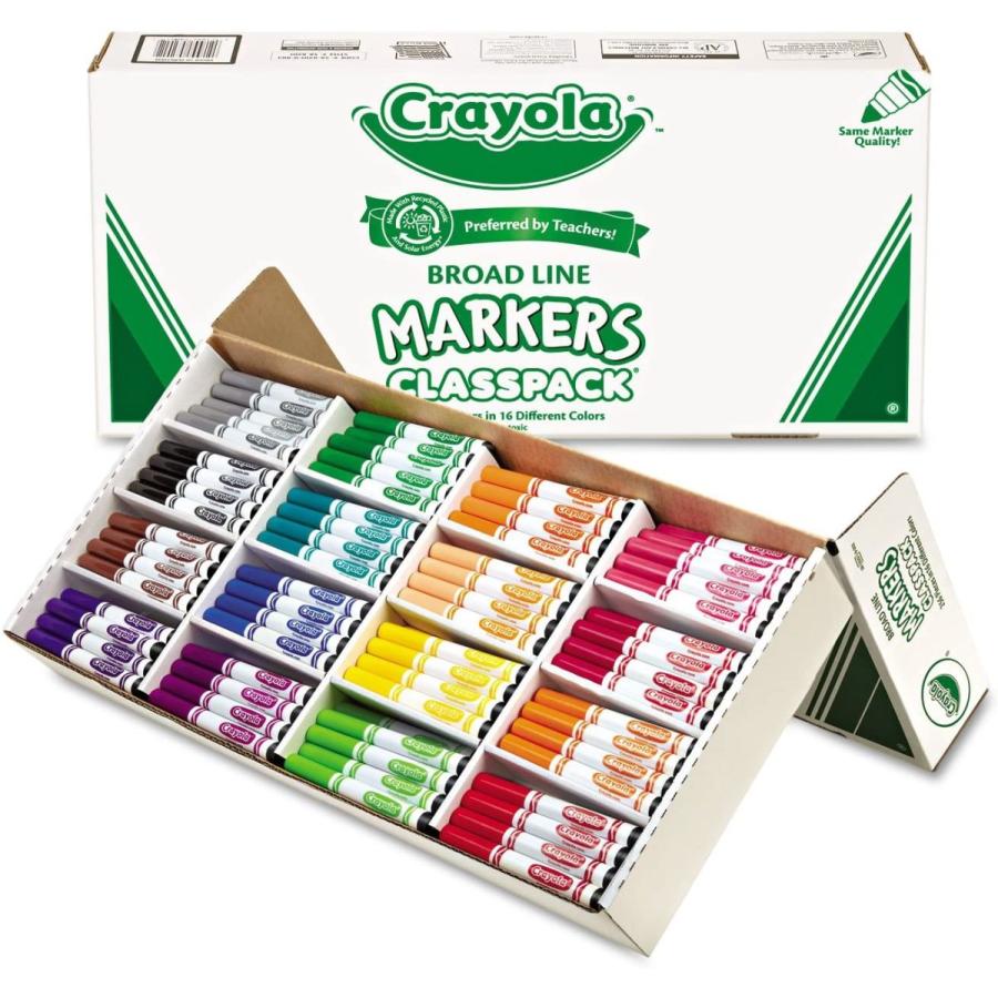 クレヨラ アメリカ 海外輸入 Crayola 588201 Crayola 588201 Non-Washable Classpack Markers， Broad Poi_1