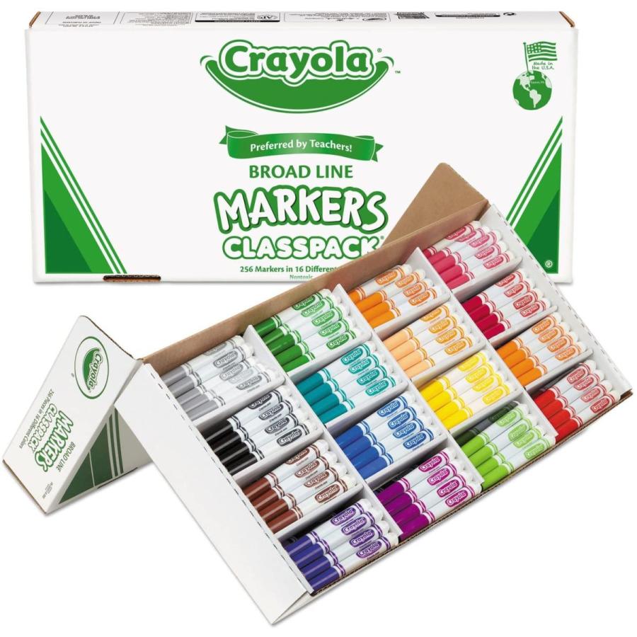 クレヨラ アメリカ 海外輸入 Crayola 588201 Crayola 588201 Non-Washable Classpack Markers， Broad Poi_2