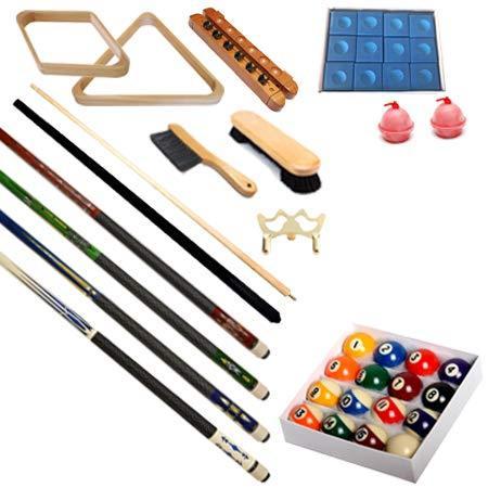 海外輸入品 ビリヤード Pool Table - Premium Billiard 32 Pieces Accessory Kit - Pool Cue Sticks Bridge