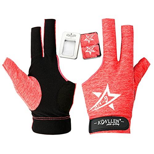 外国でインポート品 ビリヤード KONLLEN Billiards Gloves for Left Hand/Right Hand L/XL Pool Gloves Professiona