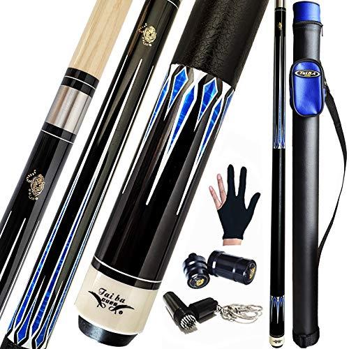 海外輸入品 ビリヤード Tai ba cues 2-Piece Pool cue Stick + Hard Case， 13mm Tip， 58