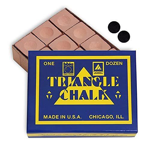 海外輸入品 ビリヤード Triangle Billiard Pool Cue Chalk - 1 Dozen - Made in The USA + 2 pcs of Qualit