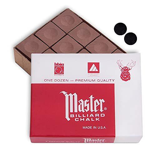 海外輸入品 ビリヤード Master Chalk Billiard Pool Cue Chalk Premium Quality - 1 Dozen - Made in The U
