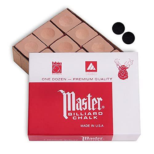 海外輸入品 ビリヤード Master Chalk Master Billiard Pool Cue Chalk Premium Quality - 1 Dozen - Made i