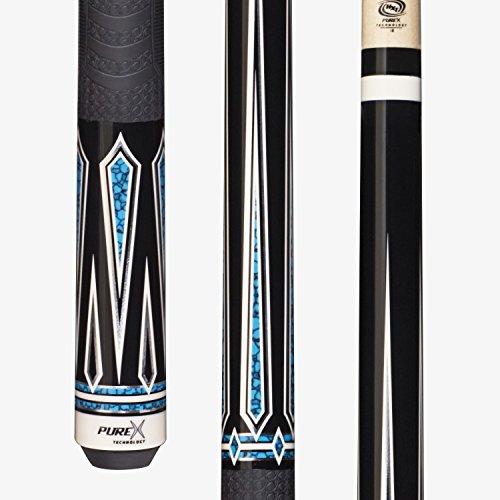 外国でインポート品 ビリヤード HXT62-19 Pure X HXT62 Midnight Black with Graphic Turquoise/White Drop Diamond その他用具-ゲーム、おもちゃ-ビリヤード
