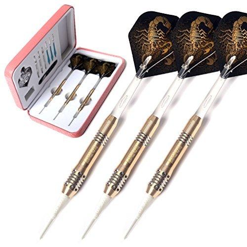 海外輸入品 ダーツ HX-STL-B2304 CUESOUL 16 Grams Soft Tip Darts Set with Luxury Case - Brass Barrels｜maniacs-shop