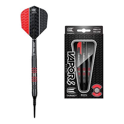 海外輸入品 ダーツ 100445 Target Darts Vapor Black Red 19G 80% Tungsten Soft Tip Darts Set, 100445