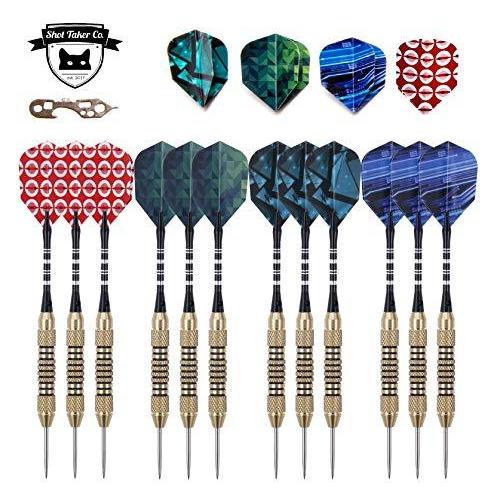海外輸入品 ダーツ シャフト Professional Steel Tip Darts 12 PC | 12 PC Brass Barrels | 12 PC Alumin