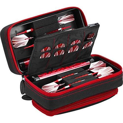 海外輸入品 ダーツ Casemaster by GLD Products Plazma Pro Dart Case Black with Ruby Zipper and Phone Poc