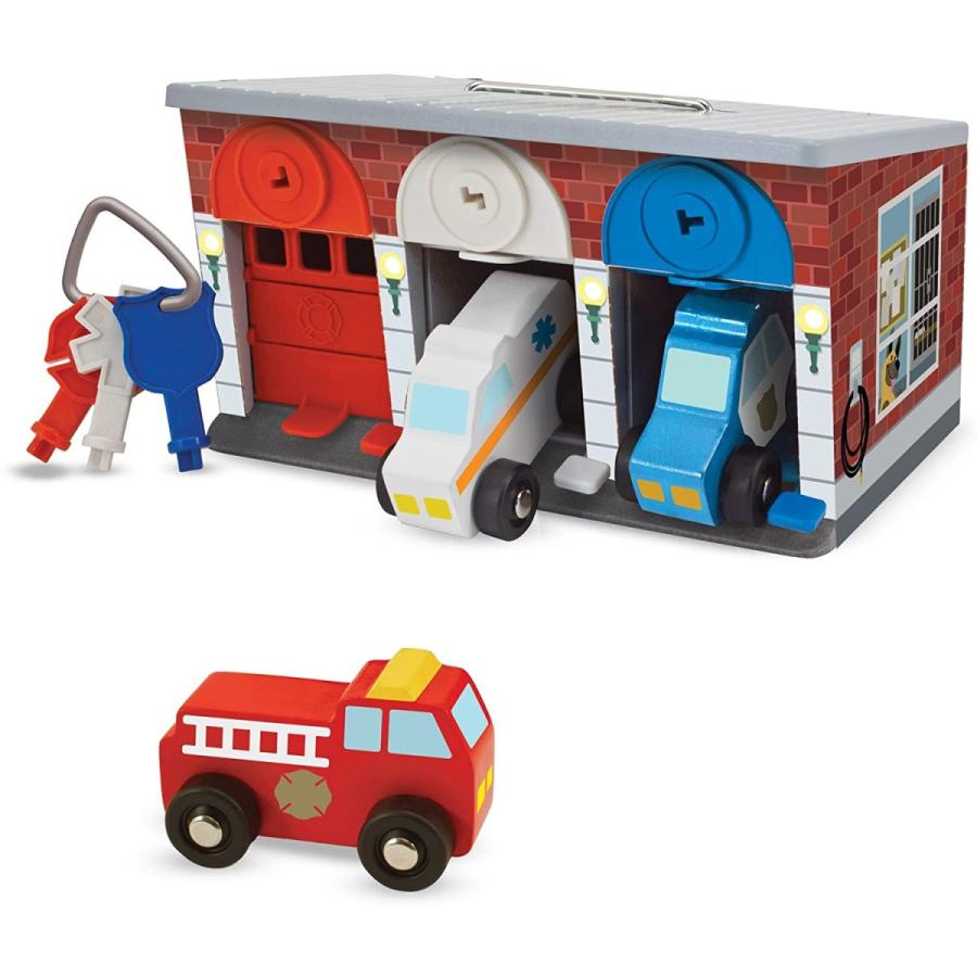 メリッサ&ダグ おもちゃ 知育玩具 4607 Melissa & Doug Toy Keys and Cars Wooden Rescue Vehicles and