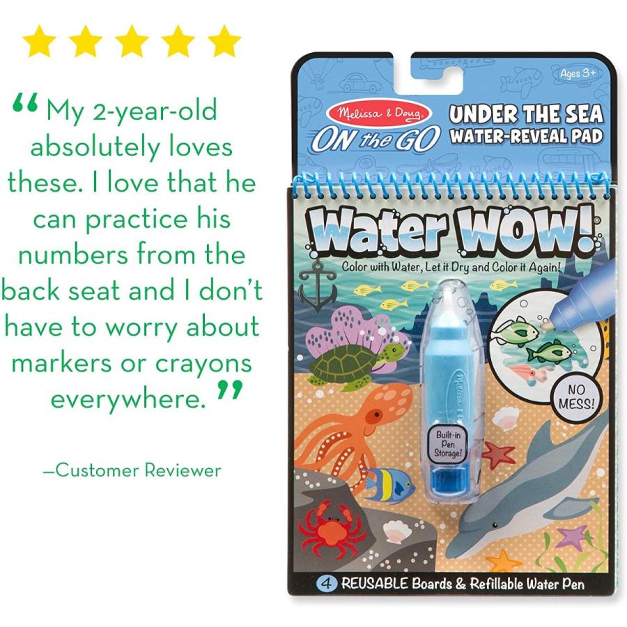メリッサ\u0026ダグ おもちゃ 知育玩具 93444 Melissa \u0026 Doug Water Wow! - Water Reveal Pad Bundle - Animの画像