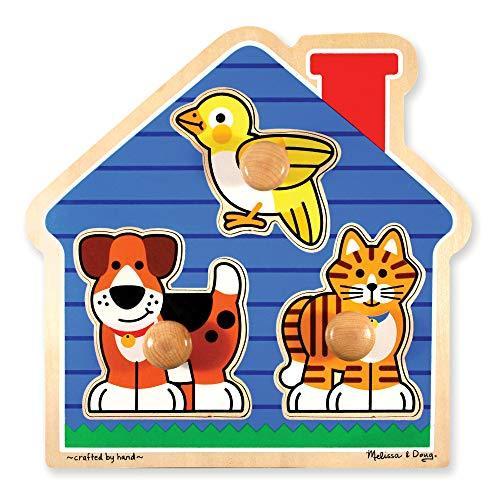 メリッサ&ダグ おもちゃ 知育玩具 MND2055 Melissa & Doug Pets Jumbo Peg Wooden Puzzle; Animal Puzz