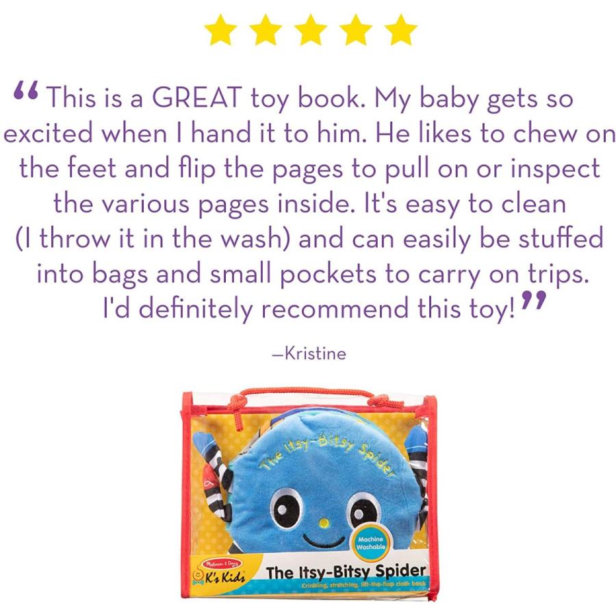 メリッサ&ダグ おもちゃ 知育玩具 9193 Melissa & Doug K's Kids Itsy-Bitsy Spider 8-Page Soft Activ