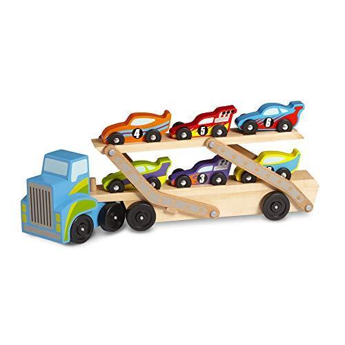 メリッサ\u0026ダグ 手あそび 知育手あそび 96133 Melissa \u0026 Doug Mega Race-Car Carrier - Wooden Tractor and 知育玩具-ゲーム、おもちゃ