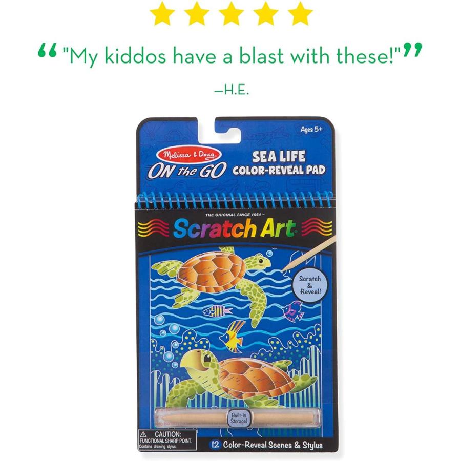メリッサ&ダグ おもちゃ 知育玩具 9149 Melissa & Doug On The Go Scratch Art Sea Life Color-Reveal_4