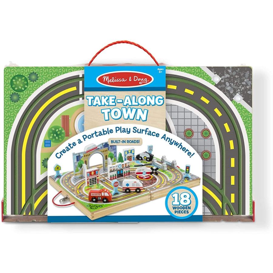 メリッサ\u0026ダグ おもちゃ 知育玩具 MND50535 Melissa \u0026 Doug 18-Piece Wooden Take-Along Tabletop Townの画像