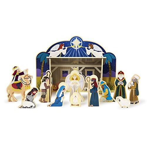 メリッサ\u0026ダグ おもちゃ 知育玩具 3858 Melissa \u0026 Doug Classic Wooden Christmas Nativity Set with 4