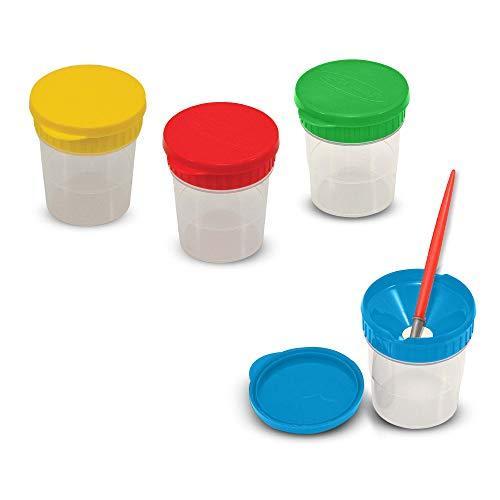 メリッサ&ダグ おもちゃ 知育玩具 1623 Melissa & Doug Spill-Proof Paint Cups - 4-Pack， Airtight Se